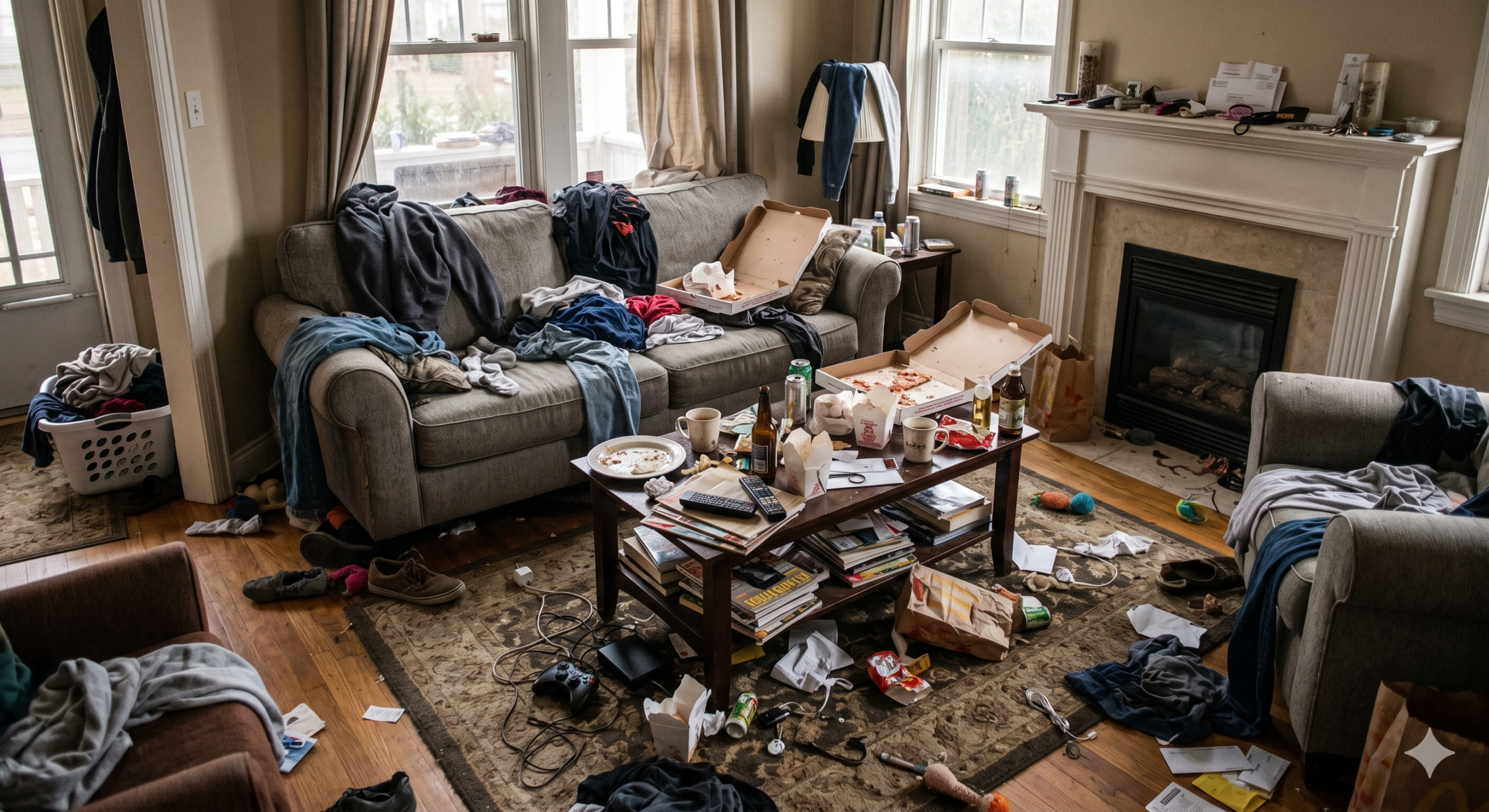 a messy room